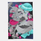 Surreal Puzzle Faces Teetuch Geschirrtuch (Vertikal)