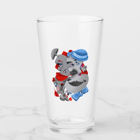 Surreal Puzzle Faces Tumbler (Vorderseite)