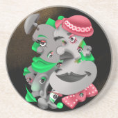 Surreal Puzzle Faces Untersetzer (Vorne)