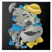 Surreal Puzzle Faces Versatile Tile Fliese (Vorderseite)