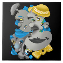 Surreal Puzzle Faces Versatile Tile