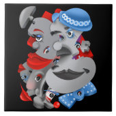 Surreal Puzzle Faces Versatile Tile Fliese (Vorderseite)