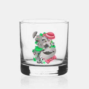 Surreal Puzzle Faces Whiskey Glass Whiskyglas