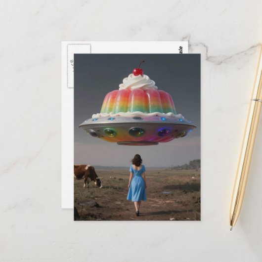 Surreal Rainbow Sweet Treat Postkarte (Vorderseite/Rückseite Beispiel)