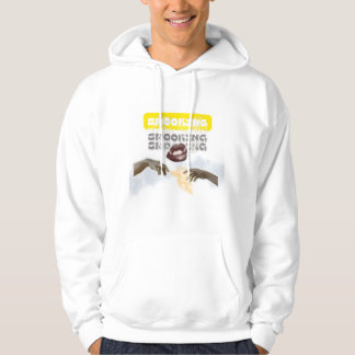 Surreal rauchende Lippen und Michelangelo-Hände Po Hoodie