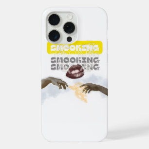 Surreal rauchende Lippen und Michelangelo-Hände Po iPhone 15 Pro Max Hülle