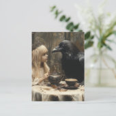 Surreal Raven and Child Fantasy Party Postkarte (Stehend Vorderseite)