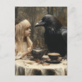 Surreal Raven and Child Fantasy Party Postkarte (Vorderseite)