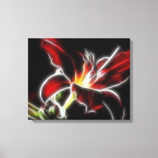 Surreal Red Lily Floral Wrapped Canvas Leinwanddruck (Vorderseite)