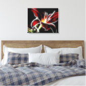 Surreal Red Lily Floral Wrapped Canvas Leinwanddruck (Insitu (Schlafzimmer))