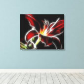 Surreal Red Lily Floral Wrapped Canvas Leinwanddruck (Insitu (Holzboden))