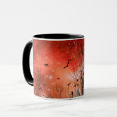 Surreal Red Starry Night Tasse (Vorderseite Links)