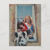 Surreal Retro Alice in Dairyland Collage  Postkarte (Vorderseite)