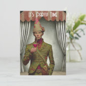 Surreal Retro Euro Typ Party laden Karte (Stehend Vorderseite)