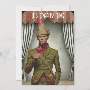 Surreal Retro Euro Typ Party laden Karte