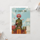 Surreal Retro Mod Girl Party Einladung (Vorderseite/Rückseite Beispiel)