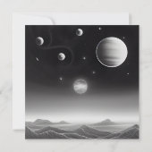 Surreal Retro Planets in Space Card (Rückseite)