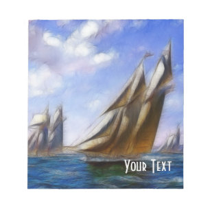 Surreal Sailing Ships Notepad Notizblock
