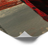 Surreal Samurai in Rot | Digitale Kunst Poster (Ecke)