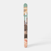 Surreal Saturn über dem Bergtal iPhone 16 Hülle (Linke Seite)