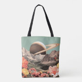 Surreal Saturn über dem Bergtal Tasche (Rückseite)