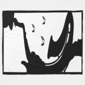 Surreal Saxophon Play Fleecedecke (Vorderseite (Horizontal))