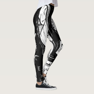 surreal schwarz und weiß leggings