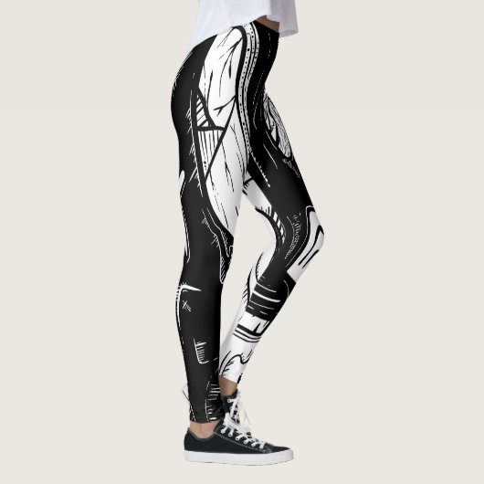 surreal schwarz und weiß leggings (Rechts)