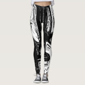 surreal schwarz und weiß leggings (Vorderseite)