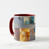 Surreal schwebende Würfel und Kugeln Tasse (Vorderseite Links)