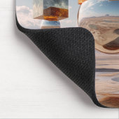 Surreal schwebende Würfel und reflektierende Kugel Mousepad (Ecke)