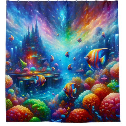 "Surreal Seascape: Aquatic Utopia Curtain" Duschvorhang (Vorderseite)