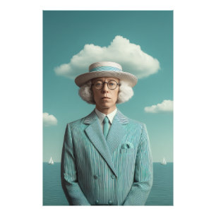 Surreal Seaside Gentleman Portrait Fotodruck
