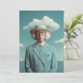 Surreal Seaside Gentleman Portrait Karte (Stehend Vorderseite)