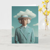 Surreal Seaside Gentleman Portrait Karte (Gelbe Blume)