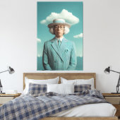 Surreal Seaside Gentleman Portrait Leinwanddruck (Insitu (Schlafzimmer))