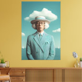 Surreal Seaside Gentleman Portrait Leinwanddruck (Insitu (Wohnzimmer))