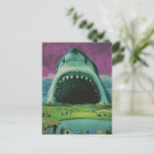 Surreal Shark auf dem Golfplatz Postkarte (Stehend Vorderseite)