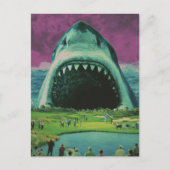 Surreal Shark auf dem Golfplatz Postkarte (Vorderseite)