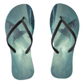 Surreal Shark Leap im Ozean Badesandalen (Fußbett)