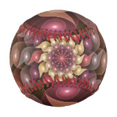 Surreal Shiny Blume Modernes Abstraktes Fraktal Ku Baseball (Rückseite)