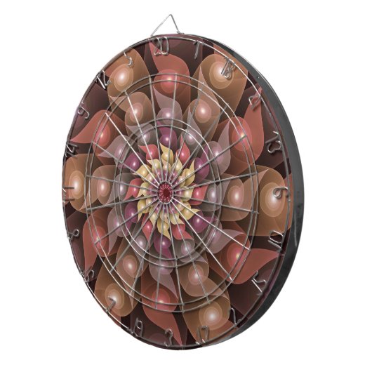 Surreal Shiny Blume Modernes Abstraktes Fraktal Ku Dartscheibe (Vorderseite rechts)