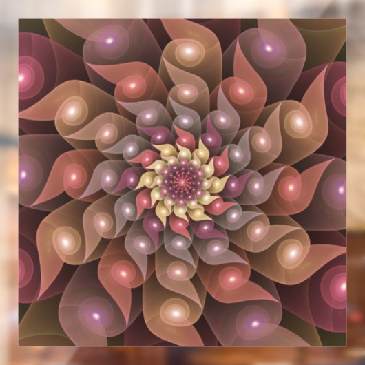 Surreal Shiny Blume Modernes Abstraktes Fraktal Ku Fensteraufkleber (Blatt 2)