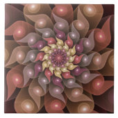 Surreal Shiny Blume Modernes Abstraktes Fraktal Ku Fliese (Vorderseite)