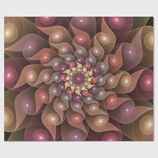 Surreal Shiny Blume Modernes Abstraktes Fraktal Ku Geschenkpapier (Flach)