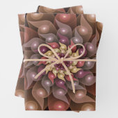 Surreal Shiny Blume Modernes Abstraktes Fraktal Ku Geschenkpapier Set (Beispiel)