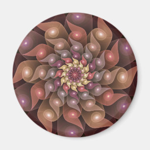 Surreal Shiny Blume Modernes Abstraktes Fraktal Ku Magnet