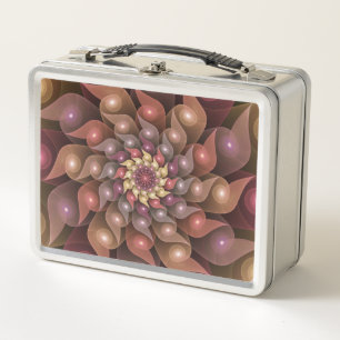 Surreal Shiny Blume Modernes Abstraktes Fraktal Ku Metall Brotdose