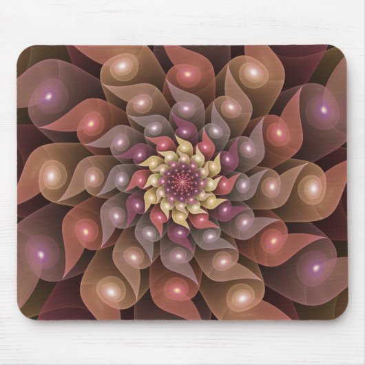 Surreal Shiny Blume Modernes Abstraktes Fraktal Ku Mousepad (Vorne)