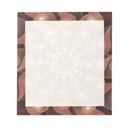 Surreal Shiny Blume Modernes Abstraktes Fraktal Ku Notizblock (Vorderseite)